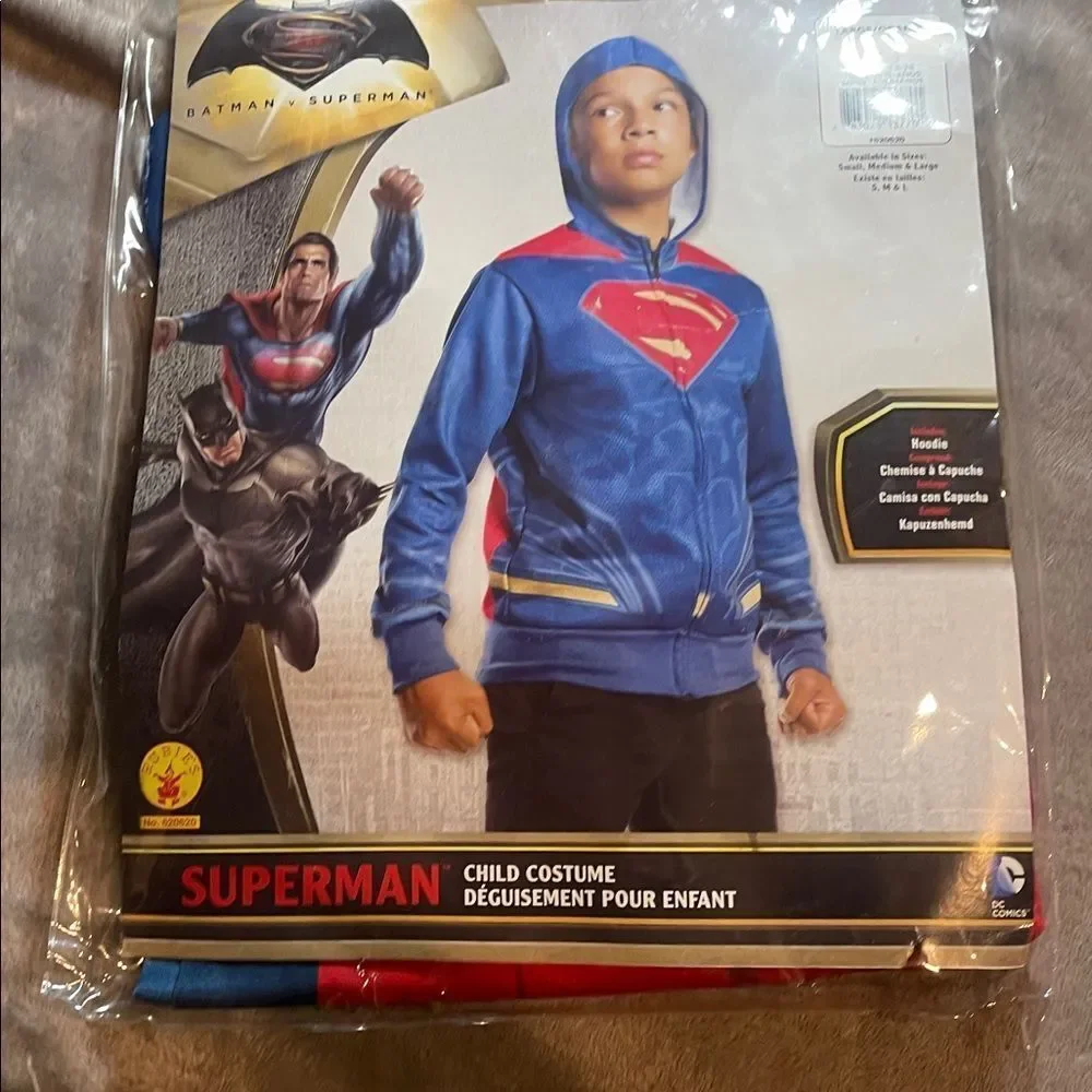 DC Comics Superman Kids Costume hoodie  - Blue and Red NEW size 8–10